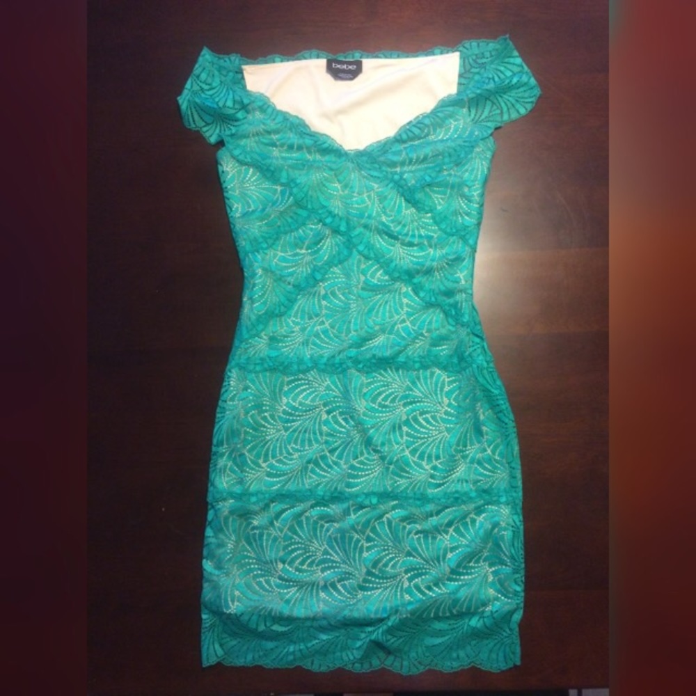 Bebe Green Midi-Dress
